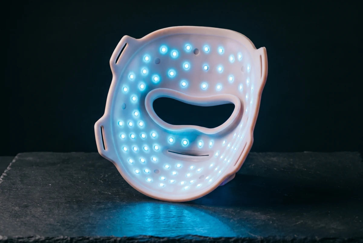 The Sorisse Mask glowing blue